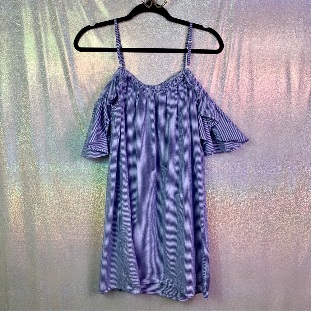 Rebellion | Striped Cold Shoulder Dress - Picture 7 of 8